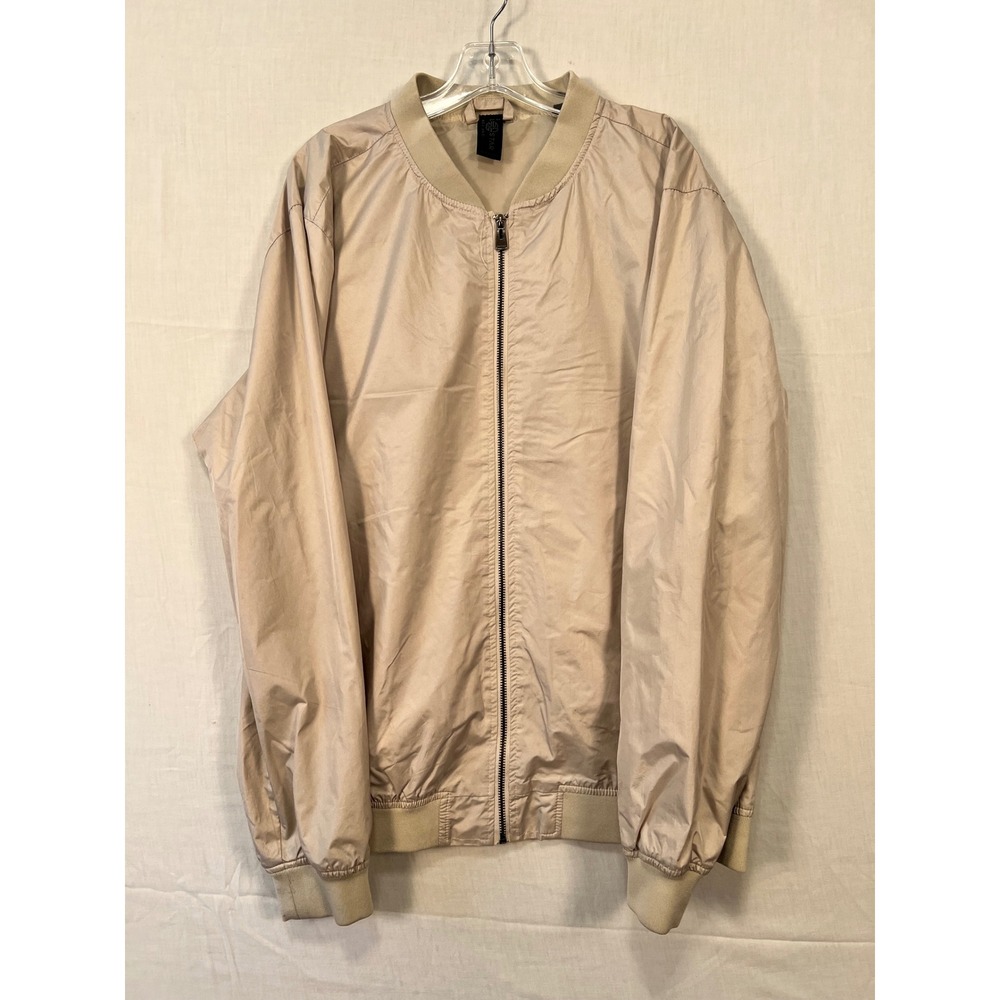 Soul Star England Mens Bomber Jacket XL Tan Beige Full Zip MJ VESTE 23